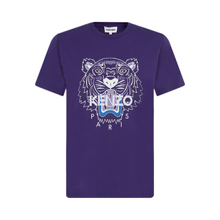 KENZO 凯卓 男士圆领短袖T恤 FB65TS0204YA 紫色 M