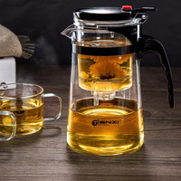 TiaNXI 天喜 玻璃茶壶泡茶壶飘逸杯茶具套装大容量茶水分离水杯泡茶杯过滤茶壶 单壶500ml