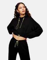 TOPSHOP Topshop knitted hoodie co-ord in black