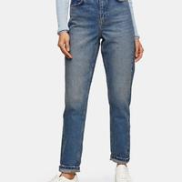 TOPSHOP Topshop mom jeans in mid wash blue