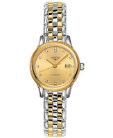 LONGINES 浪琴 Longines Flagship Automatic Champagne Diamond Dial Steel and Yellow Gold Women's Watch L4.374.3.37.7