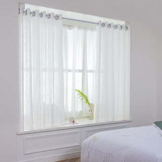 JINCHAN 金蝉 窗帘免打孔窗纱现代简约北欧卧室客厅 适用宽1.1-1.6米窗帘1.2*2.0两片