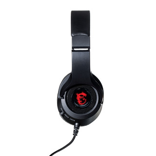 MSI 微星 DH40 RGB Gaming Headset 耳罩式头戴式有线耳机 黑色 USB-A