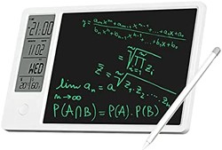 OVSIBAI LCD 書寫平板電腦 10 英寸涂鴉板,帶鬧鐘、溫度計和濕度計