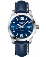 LONGINES 浪琴 Longines Conquest Automatic Blue Dial Leather Strap Men's Watch L3.777.4.99.0