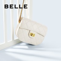 BeLLE 百丽 商场同款甜美菱格单肩包X5686BX1 白色 F