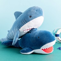 MINISO 名创优品 玩具公仔抱枕靠枕大号 送女朋友生日礼物 海洋系列-鲨鱼公仔（深蓝-50*25cm）