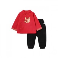 mini balabala 迷你巴拉巴拉 ZAOE041212001-6624 儿童长袖套装 中国红 90cm