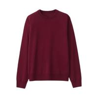 MUJI 無印良品 女士圆领毛衣 BAC01A1A 紫红色 M