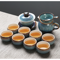 苏氏陶瓷 新窑变银丝釉泡茶碗 茶具套装