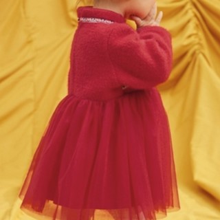 Mini Balabala 迷你巴拉巴拉 ZA0E111211006 女童连衣裙 中国红 80cm