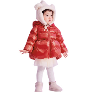 mini balabala 迷你巴拉巴拉 ZA0E074211281-60611 女童羽绒服 中国红 100cm