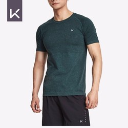 Keep 男子Coolmax修身速干训练T恤健身运动短袖K191SS-T003 青苔绿 L