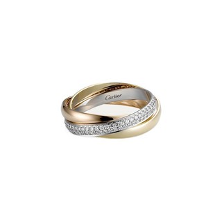 Cartier 卡地亚 TRINITY系列 B4086000 中性三圈圆环18K金钻石戒指 0.46克拉 51mm