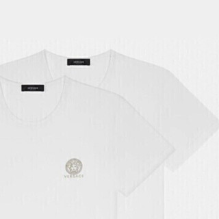 VERSACE 范思哲 男士圆领短袖T恤套装 AU10193-A232741 2件装 白色 4