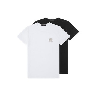VERSACE 范思哲 男士圆领短袖T恤套装 AU10193-A232741 2件装(黑色+白色) 3