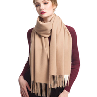 LENGKEORL 凌克 女士羊毛围巾 POPWJV59 驼色 200*35cm