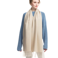 LENGKEORL 凌克 女士羊毛围巾 POPWJV59 米驼 200*35cm