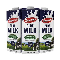 avonmore 爱尔兰进口牛奶 艾恩摩尔（AVONMORE）全脂牛奶 进口草饲 1L*6 整箱装