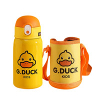 G.DUCK 儿童保温杯+吸管盖+倒水盖 大头鸭款 550ml 黄色