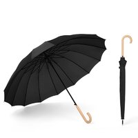 Le Bronte 朗特樂 16骨直桿晴雨傘 彎柄款 黑色