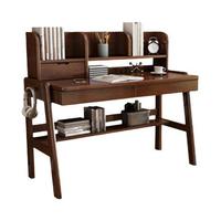 聚林鸟 实木书桌+升降椅 胡桃色 1.2m