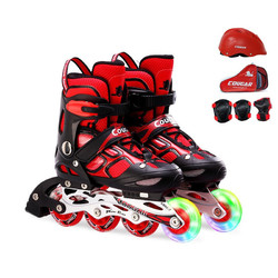 COUGAR 美洲狮 溜冰鞋 黑红套装