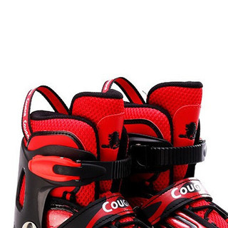 COUGAR 美洲狮 MZS835LSG 儿童轮滑鞋 黑红 M 套装