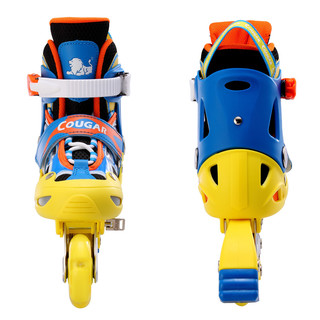 COUGAR 美洲狮 MZS835LSG 儿童轮滑鞋 蓝黄 M 套装