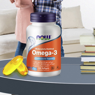NOW 诺奥 omega-3 深海鱼油软胶囊 100粒*2瓶
