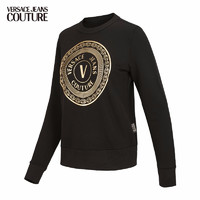 VERSACE 范思哲 JEANS COUTURE VERSACE 范思哲 女士V字徽章元素卫衣 00003401359 黑色 M