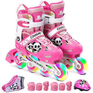 COUGAR 美洲狮 MZS757-QS 儿童轮滑鞋 粉色 S