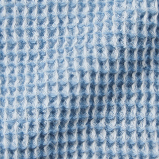 MUJI 無印良品 蜂窝纹毛巾毯 蓝色+本白色 140*200cm