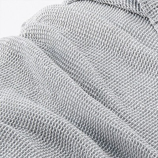 MUJI 無印良品 蜂窝纹毛巾毯 灰色+本白色 140*200cm
