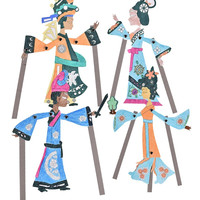 优迭尔 中国皮影戏 2只