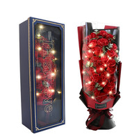 FirstLove 礼花系列 玫瑰康乃馨永生花束 红色 33朵