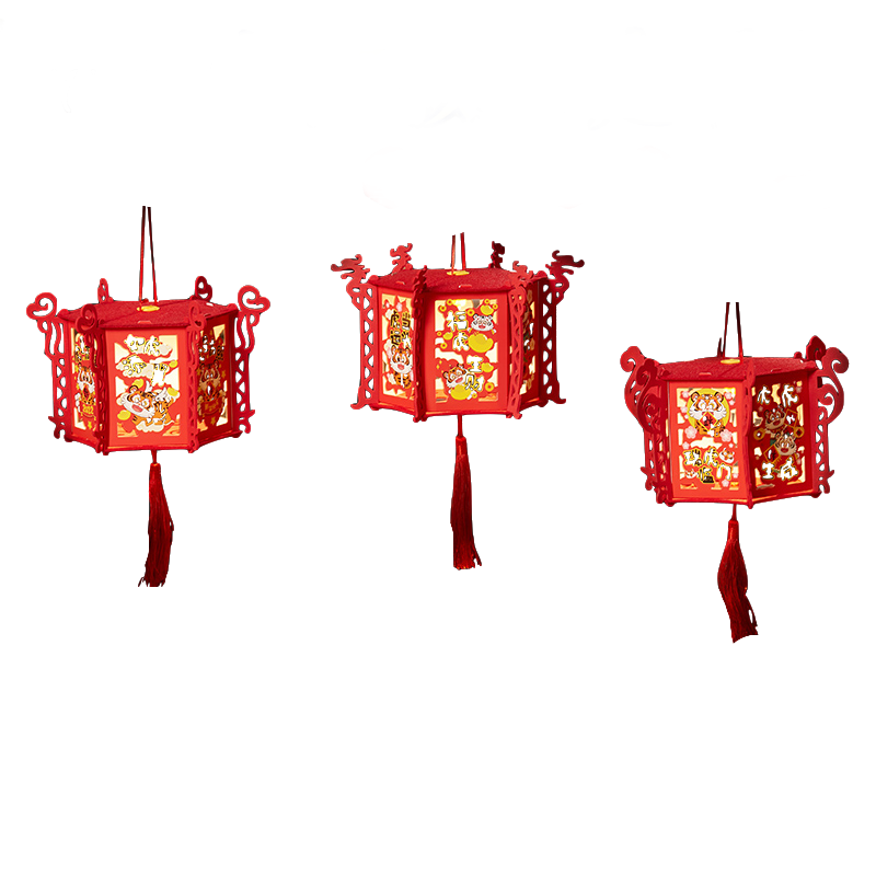 自制组装虎年灯笼