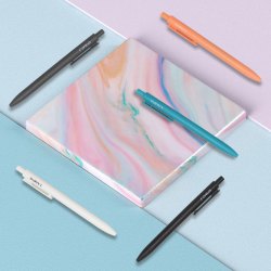 lampo蓝豹按动签字笔5支装