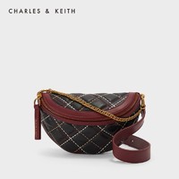 CHARLES & KEITH CHARLES&KEITH;秋季女包CK2-80781465重塑拼色菱格链条菠萝包