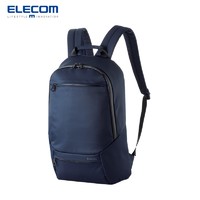 ELECOM 宜丽客 日本elecom双肩包休闲背包简约旅行包容量大笔记本电脑包男士书包新款 深蓝色