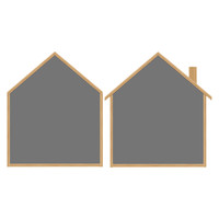 明航 SH-064H 可移胶磁性黑板墙 单房子款 60*90cm 岩灰色