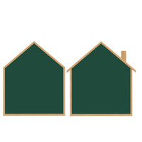 明航 SH-064H 可移胶磁性黑板墙 单房子款 90*110cm 墨绿