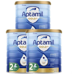 Aptamil 爱他美 澳洲金装婴幼儿配方奶粉900g新西兰原装进口 2段3罐(6-12月）
