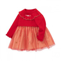 balabala 巴拉巴拉 200121111002-60611 女童连衣裙 中国红 80cm