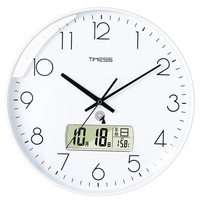 TIMESS P27 电波万年历挂钟 纯洁白 35cm