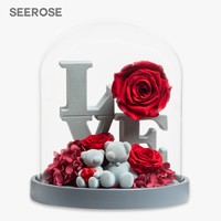 PLUS会员：SEEROSE 永生花玫瑰熊公仔  LOVE-相濡以沫