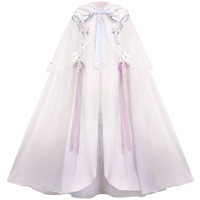 十三余 烟光凝紫 连帽斗篷 渐变紫色 M