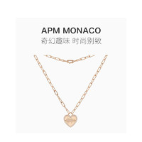 APM Monaco apm MONACO 新品金色跳动的心项链情侣款锁骨链时尚简约复古精致高雅项链