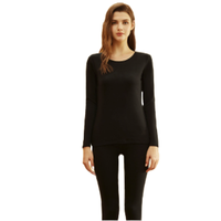 顶瓜瓜 女士秋衣秋裤套装 DNMWD-ANP12004 圆领款 月夜黑 160