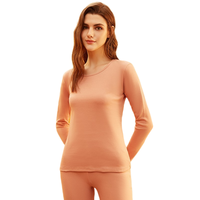 顶瓜瓜 女士秋衣秋裤套装 DNMWD-ANP12004 圆领款 甜芒桔 160